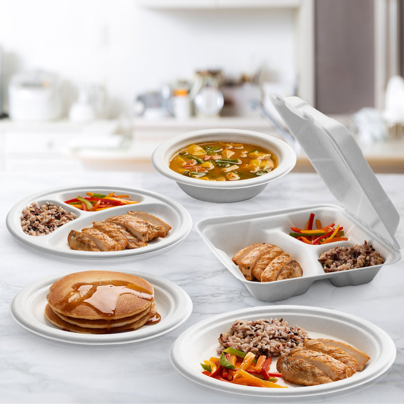 Disposable Paper Dinner Plate, White
