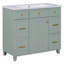 Ensemble de meuble-lavabo de salle de bain avec comptoir de lavabo, armoire à shaker avec porte à fermeture douce et tiroir-97162228