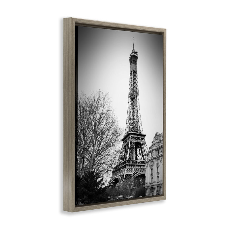 Paysage de la Tour Eiffel imminente, Cadre flottant orme Montalcino, H 25 po x l 17 po