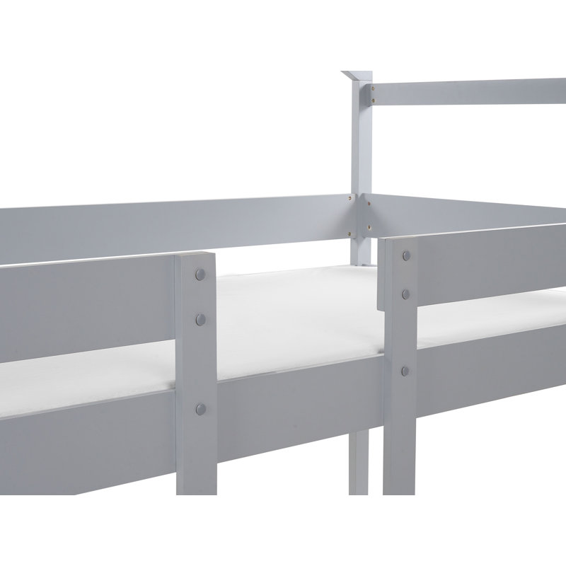 Flandria Solid Wood Bed, Grey