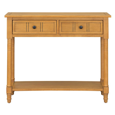 Console Table Traditional Design With Two Drawers And Bottom Shelf