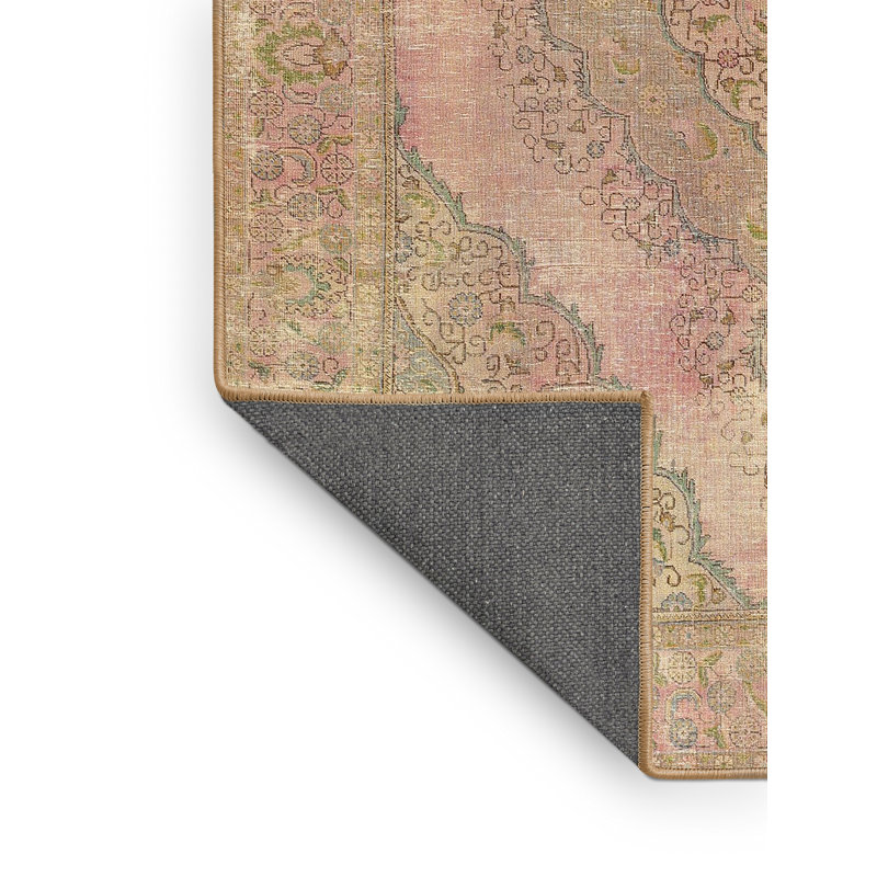 Tapis oriental en laine / polyester tissé à la machine rouge / beige / bleu Sotion, Rectangle 3 pi x 5 pi