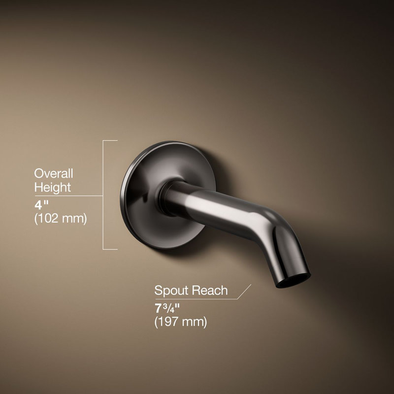 Purist® Wall Mount Non Diverter Bath Tub Spout, Vibrant Titanium