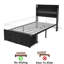 Lit plateforme en métal avec rangement pour lit simple - 16 tiroirs à cadre à DEL et chambre stable