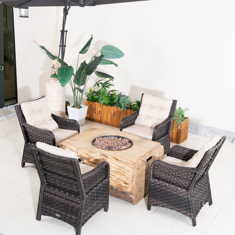 Arrika 4-Person Patio Conversation Set With Cushions
