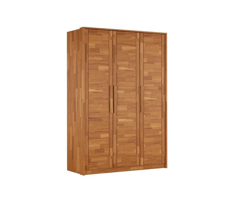 Finleyville 3 Door Solid Wood Wardrobe, Brown