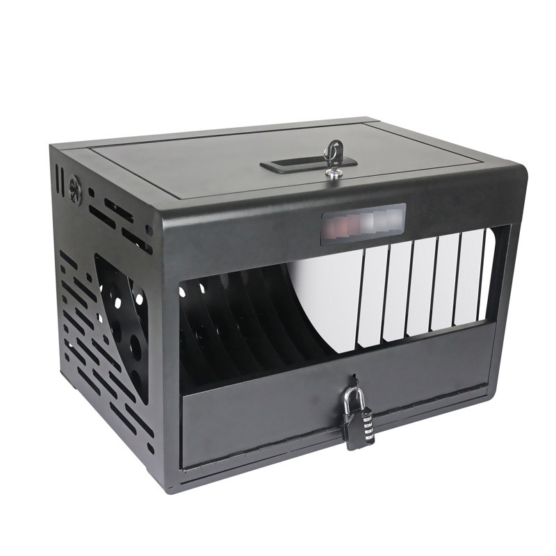 Armoire de chargement verrouillable noire pour 16 ordinateurs portables, unités portables - noir, Noir