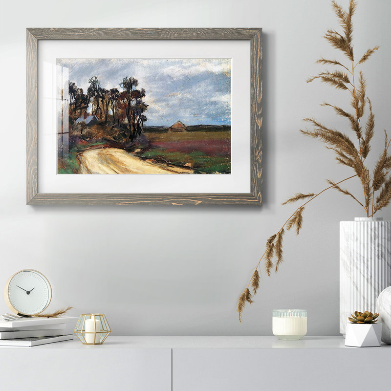 The Road and The House, reproduction d'art encadrée, Gris, H 18 po x l 26 po x P 1,5 po