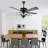 52-Inch Black Crystal Chandelier， Indoor Classsical Ceiling Fan