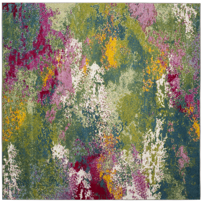 Sharber Performance Abstract Rug, Square 5'3"