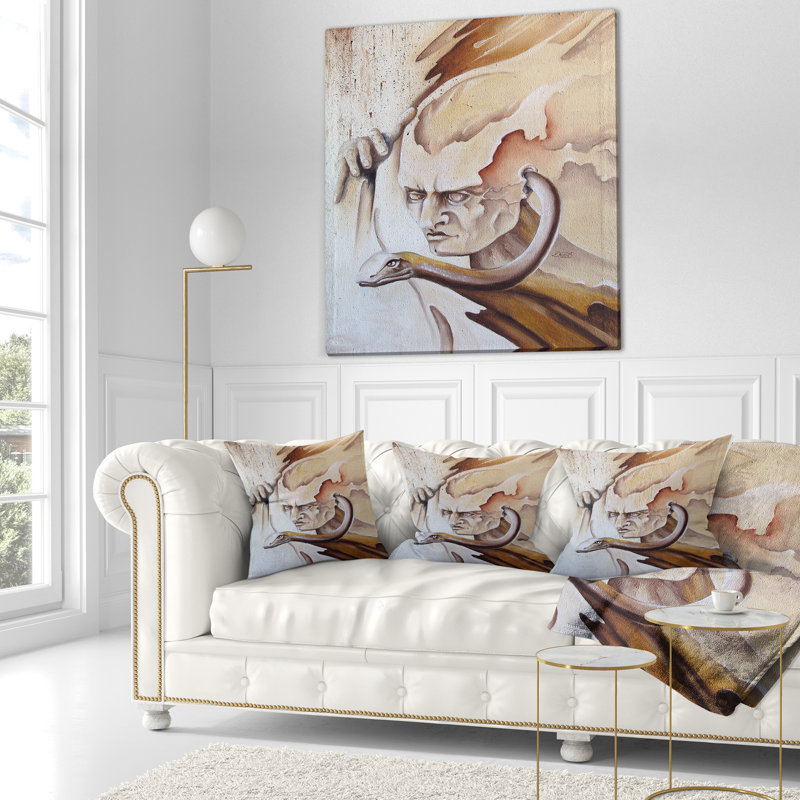Voix à l'intérieur - Coussin imprimé abstrait