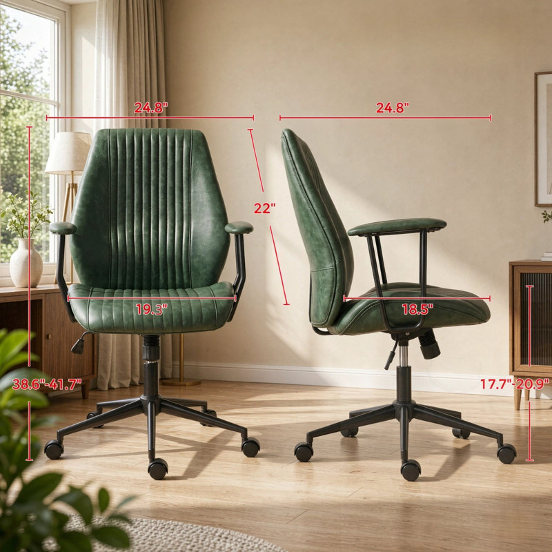 Chaise de bureau pivotante à 360 °, Vert, Vert