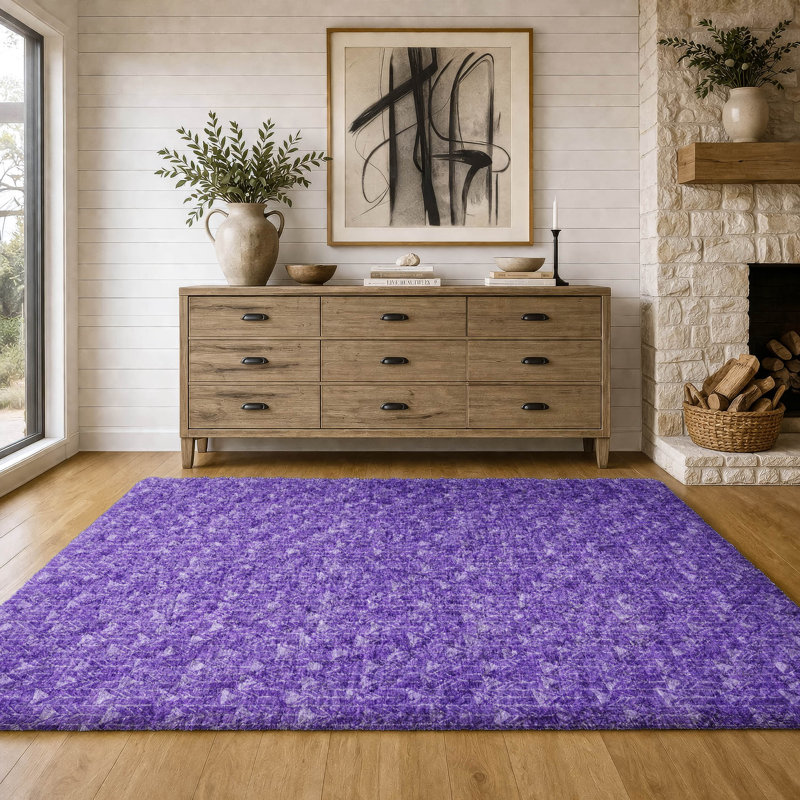 Tapis à poils longs de qualité supérieure lavable à la machine Dream ADS514, Mauve, 8 pi x 10 pi