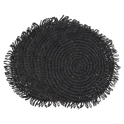Kiri Collection 100% Paper Raffia No Pattern Round Placemat