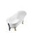 55" Streamline Clawfoot Soaking Acrylic Bathtub With Drain, Clawfeet, and Bamboo Tray-76078769-76078775