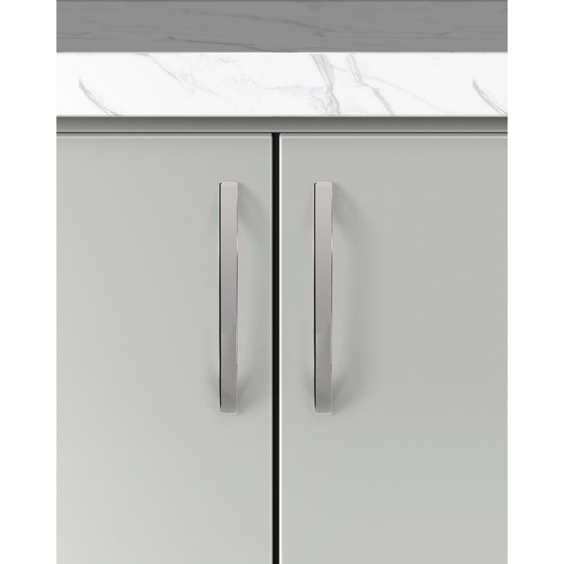 Gamma Series 7-1/2 in. (192 mm) Center-to-Center Modern Satin Nickel Cabinet Handle/Pull (5-Pack), 8", Satin Nickel