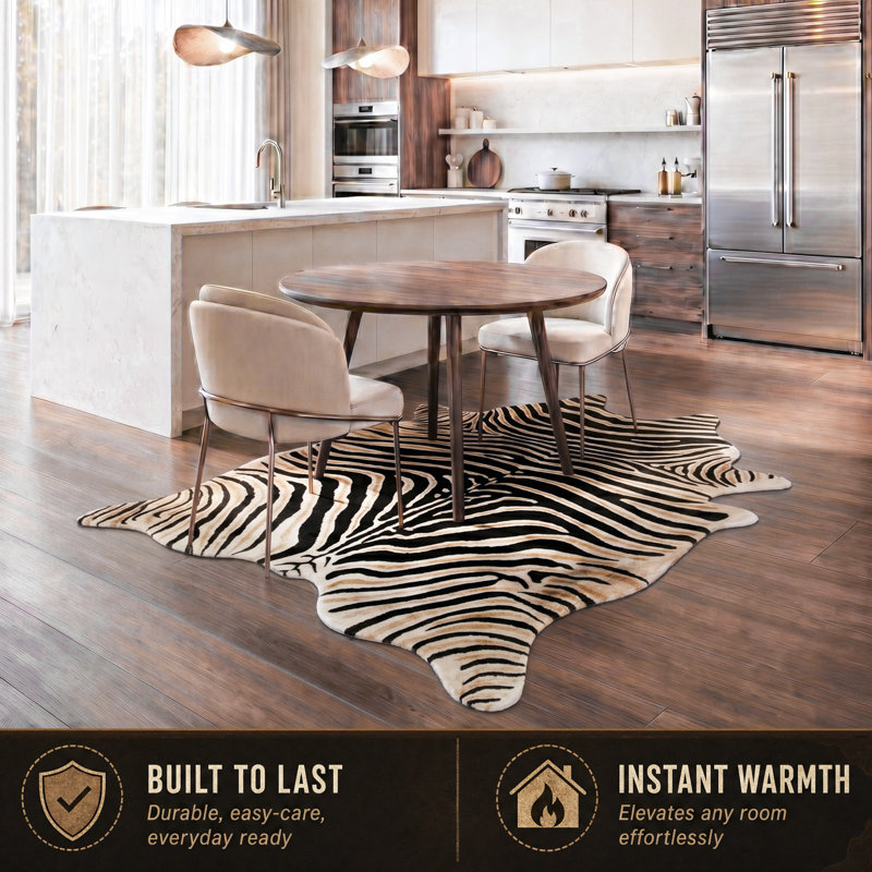 Natural Home Decor Togo Cowhide Rug African Zebra 5'x7'