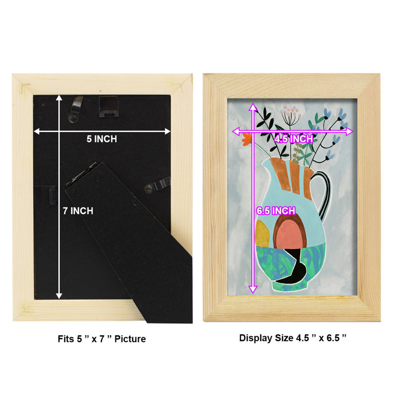 «Ganpot Collage Vase III», reproduction d'art encadrée, H 7 po x l 5 po x P 1 po, Naturel