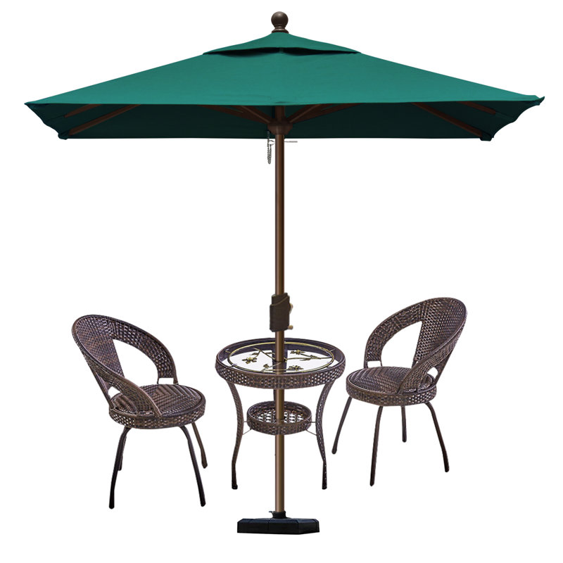 Parasol de marché carré 6 pi Nahlani, Vert foncé