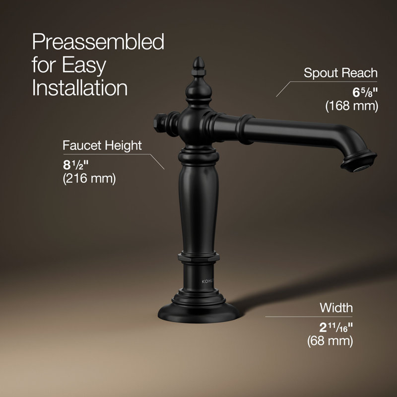 Artifacts® Widespread Bathroom Faucet with Drain Assembly, Matte Black