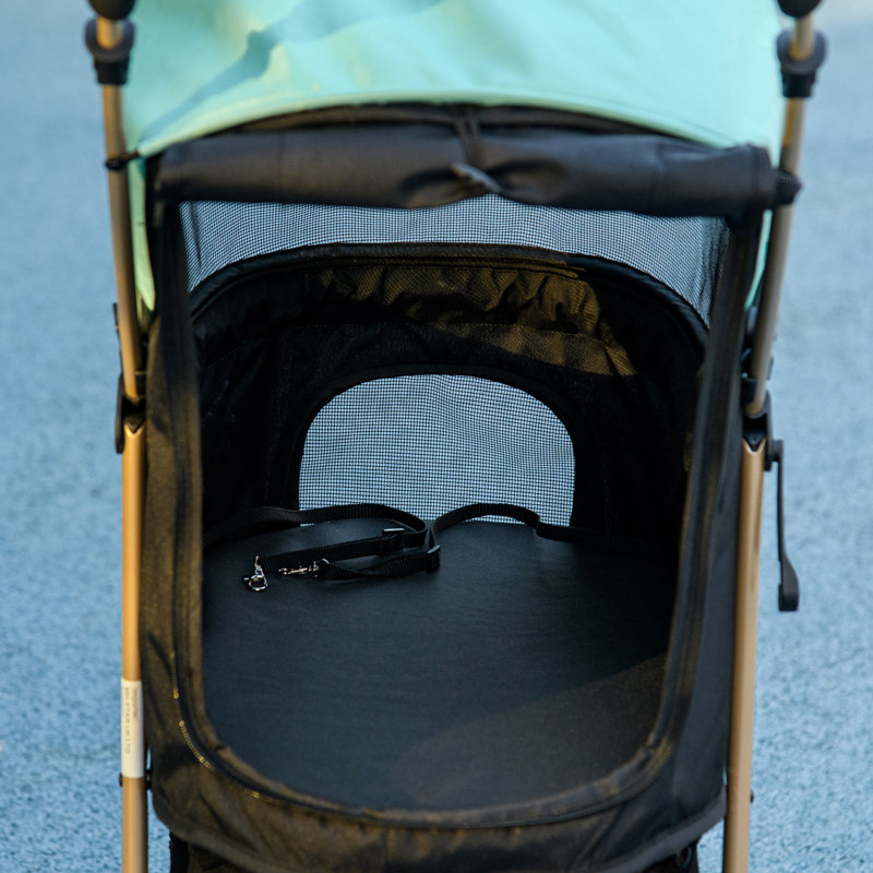 Foldable Pet Stroller, Navy Blue/Black