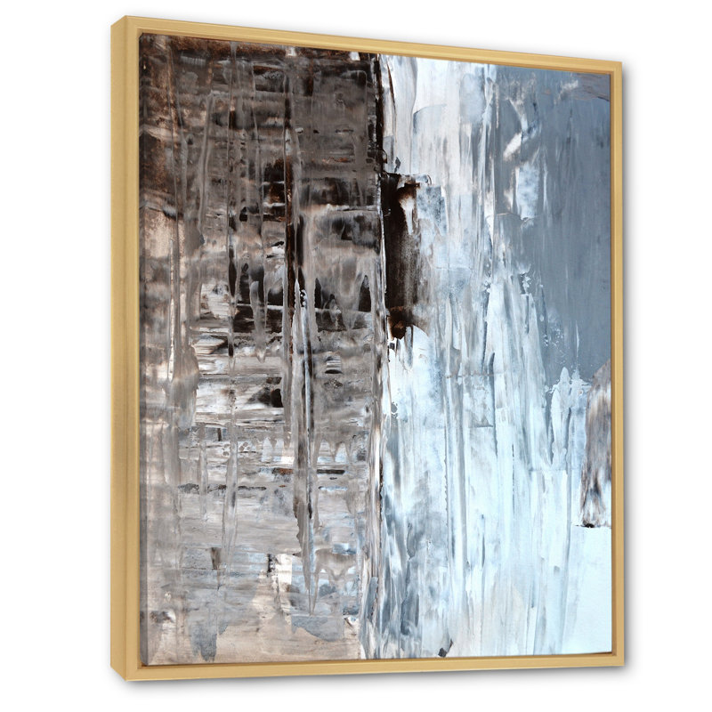 Champs de couleurs dans les tons de gris et de brun II - Peinture sur toile, H 36 po x l 24 po x P 1 po
