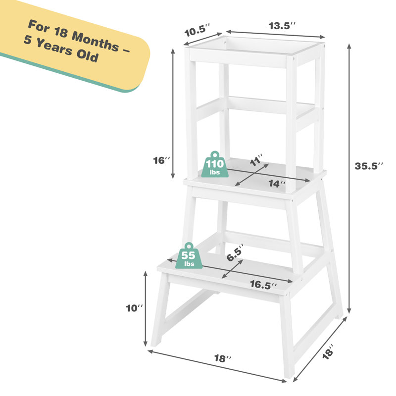 Reia 2 - Step Stool, White