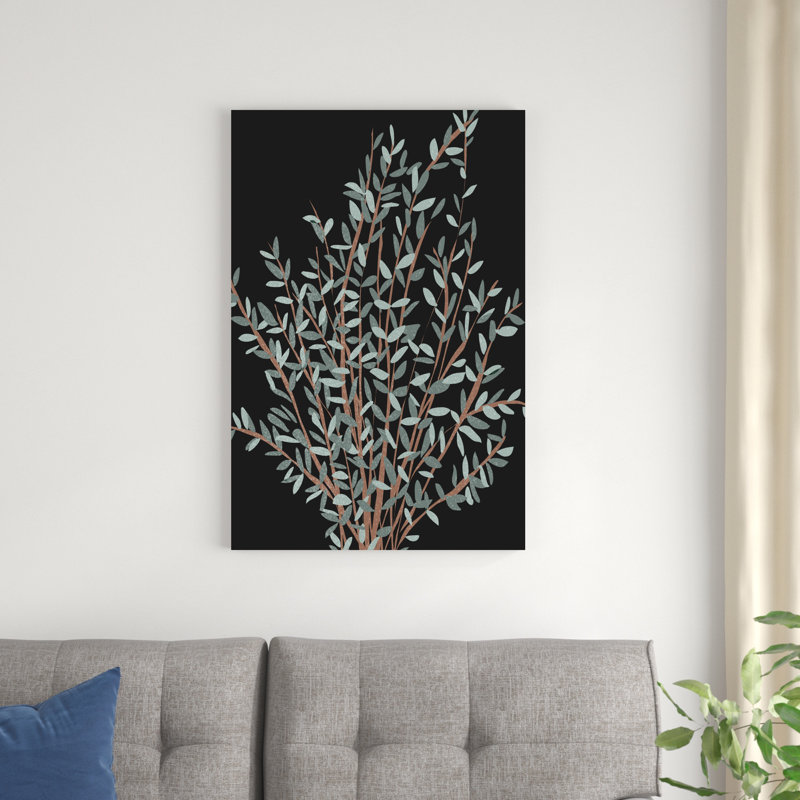 «Gunni Eucalyptus I» par Melissa Wang - peinture sur toile tendue, H 36 po x l 24 po