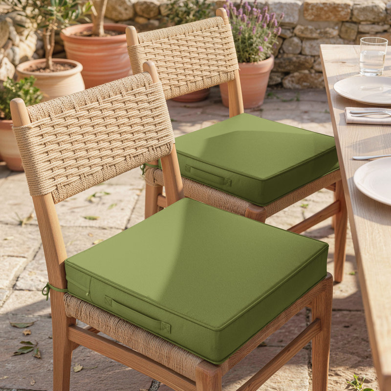 Coussins de siège d'extérieur 22x22x4, L 22 po x P 22 po, 4'', Pois vert