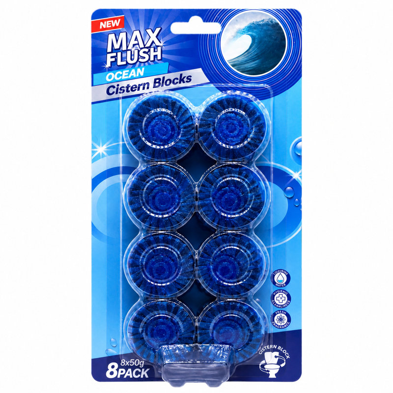 Toilet Cistern Blocks Multiple Fragrance Toilet Freshener Tablet 50G Automatic Toilet Care And Flush Colouring Block Ocean Pack Of 1