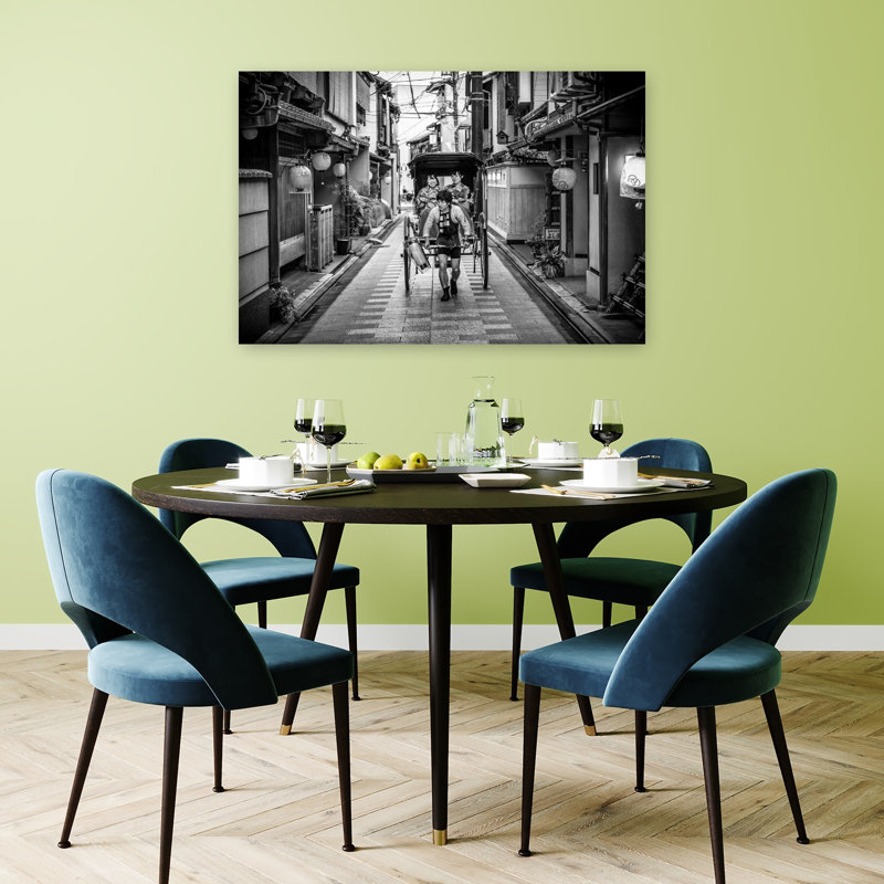 «Rickshaw japonais», impression d'art mural contemporain, 32" H x 48" W