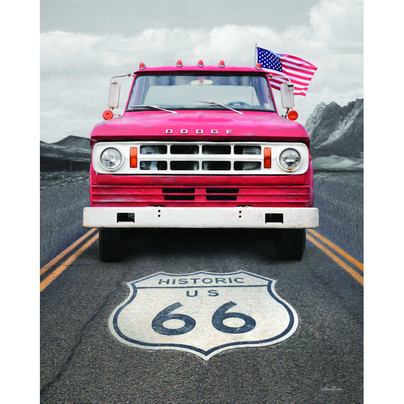 Dodge On Route 66 - Wrapped Canvas Print, 40" H x 30" W
