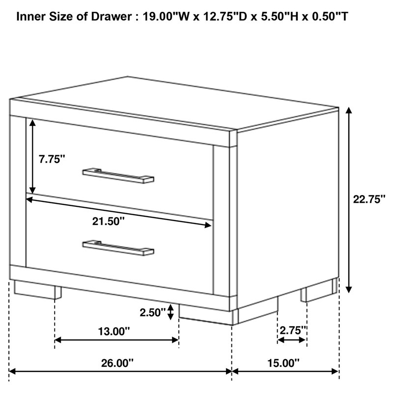 Ensemble de chambre à coucher 5 pièces avec très grand lit Toffey