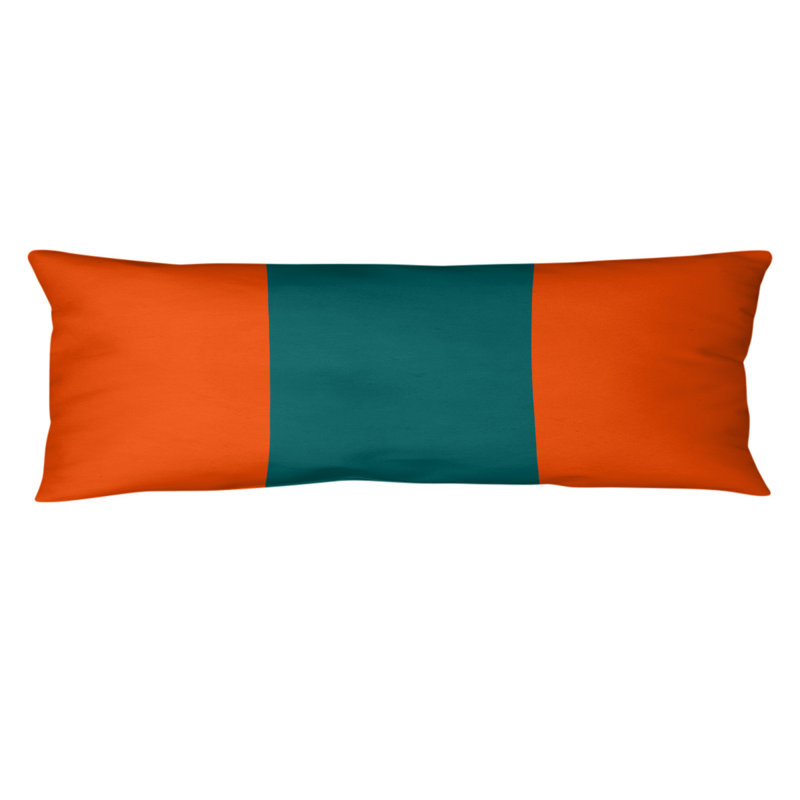 Polyester Medium Pillow, Orange/Aqua, Miami Football