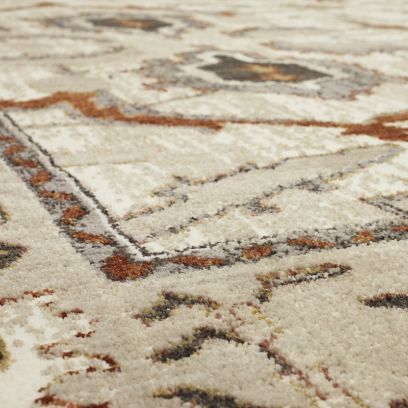 Khamal Alabaster Area Rug, Rectangle 5'3" x 7'10"