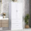 Grande armoire de rangement pour salle de bain avec deux portes, tiroirs et tablette réglable pour des solutions de rangement organisées et élégantes-1319419305
