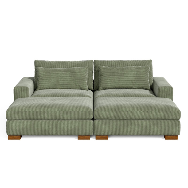 Kingswood 89'' Corduroy Sofa, Green
