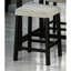 3 pièces: table haute brillance avec tabourets en tissu noir / blanc / rectangulaire