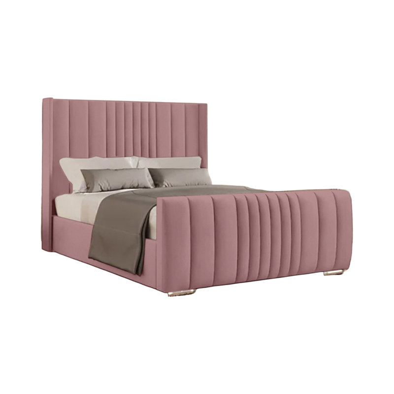 Schwamm Upholstered Bed Frame, Super King (6'), Lilac