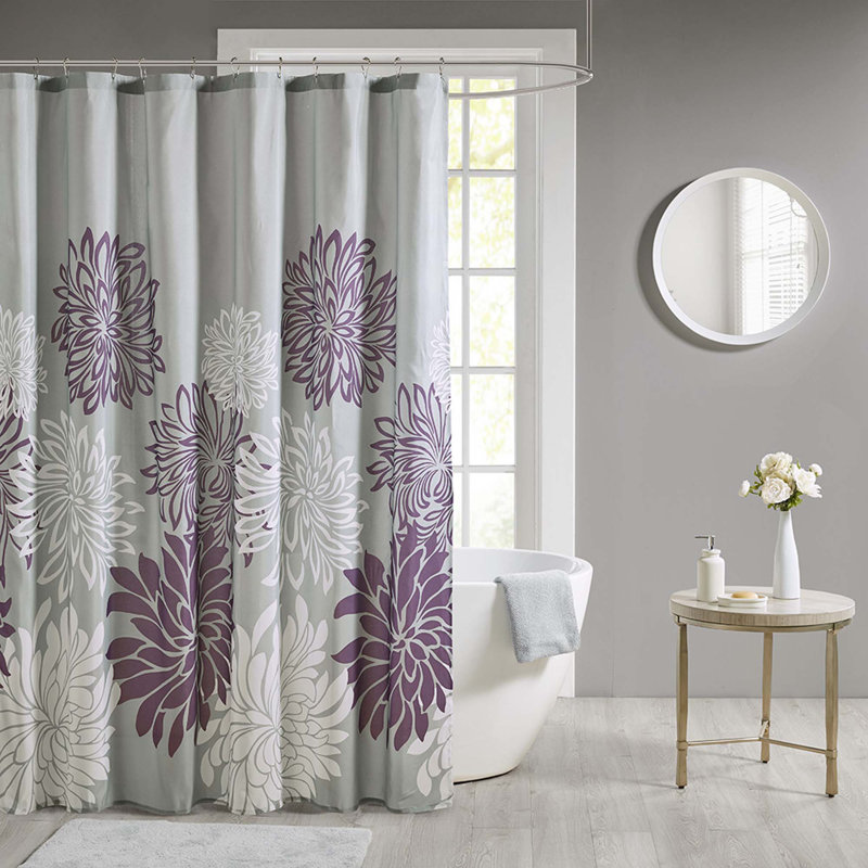 Rideau de douche à imprimé floral