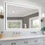 Miroir de salle de bain moderne sans cadre avec fonction de désembuage et lumière réglable-560712872-566337165-566337161