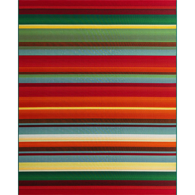 Meliton Washable Striped Indoor / Outdoor Rug, Rectangle 5'3" x 8'