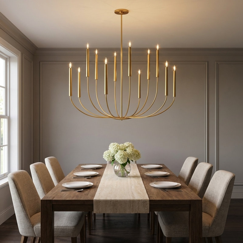 Lustre Lois, Laiton bruni, H 91,13 po x l 48 po x P 48 po, 12