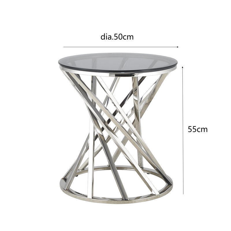 Cosmina End Table, Silver