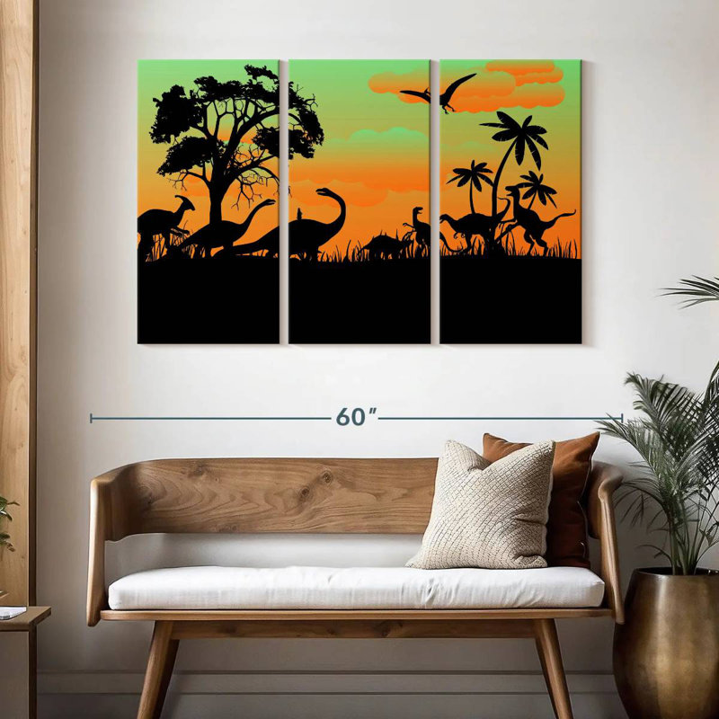 Silhouette de dinosaures Brampt, H 32 po x l 50 po