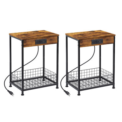 Ensemble de 2 tables d'appoint avec port USB