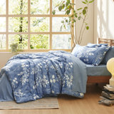 Bedsure Bed in a Bag - Reversible Flroal & Plant Pattern Printed with Comforters, Sheets, Pillowcases & Shams