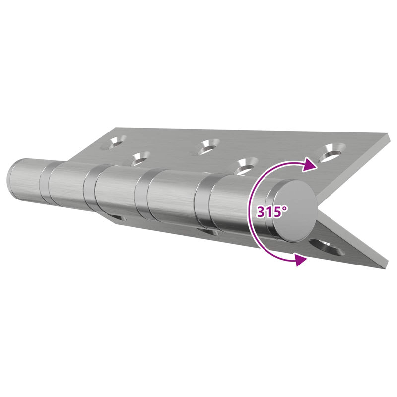 vidaXL Hinge Silver Steel Silent Bearing Door Frame Smooth Operation