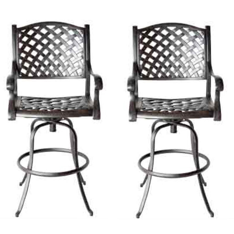 Nassau Powder Coated Aluminum Outdoor 26'' Counter Stool