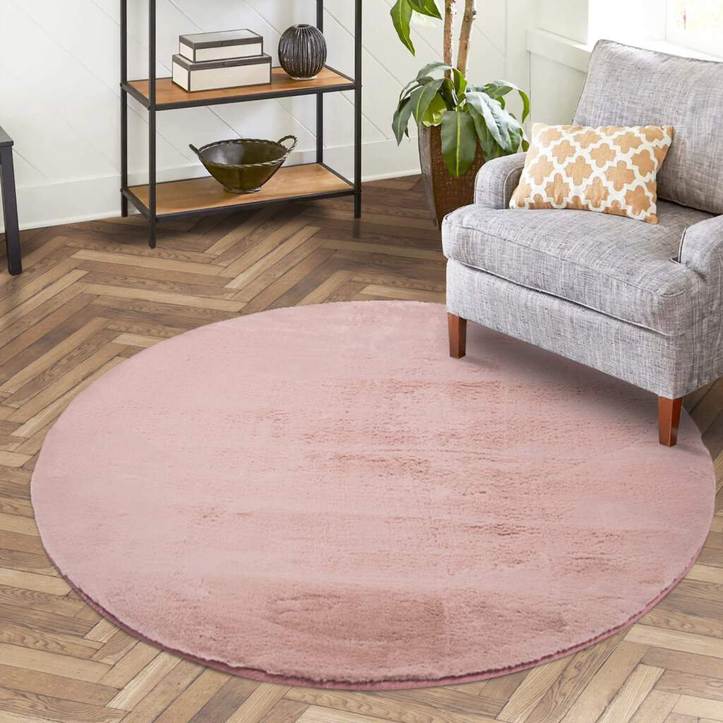 Anniken Hochflor Teppich in Rosa